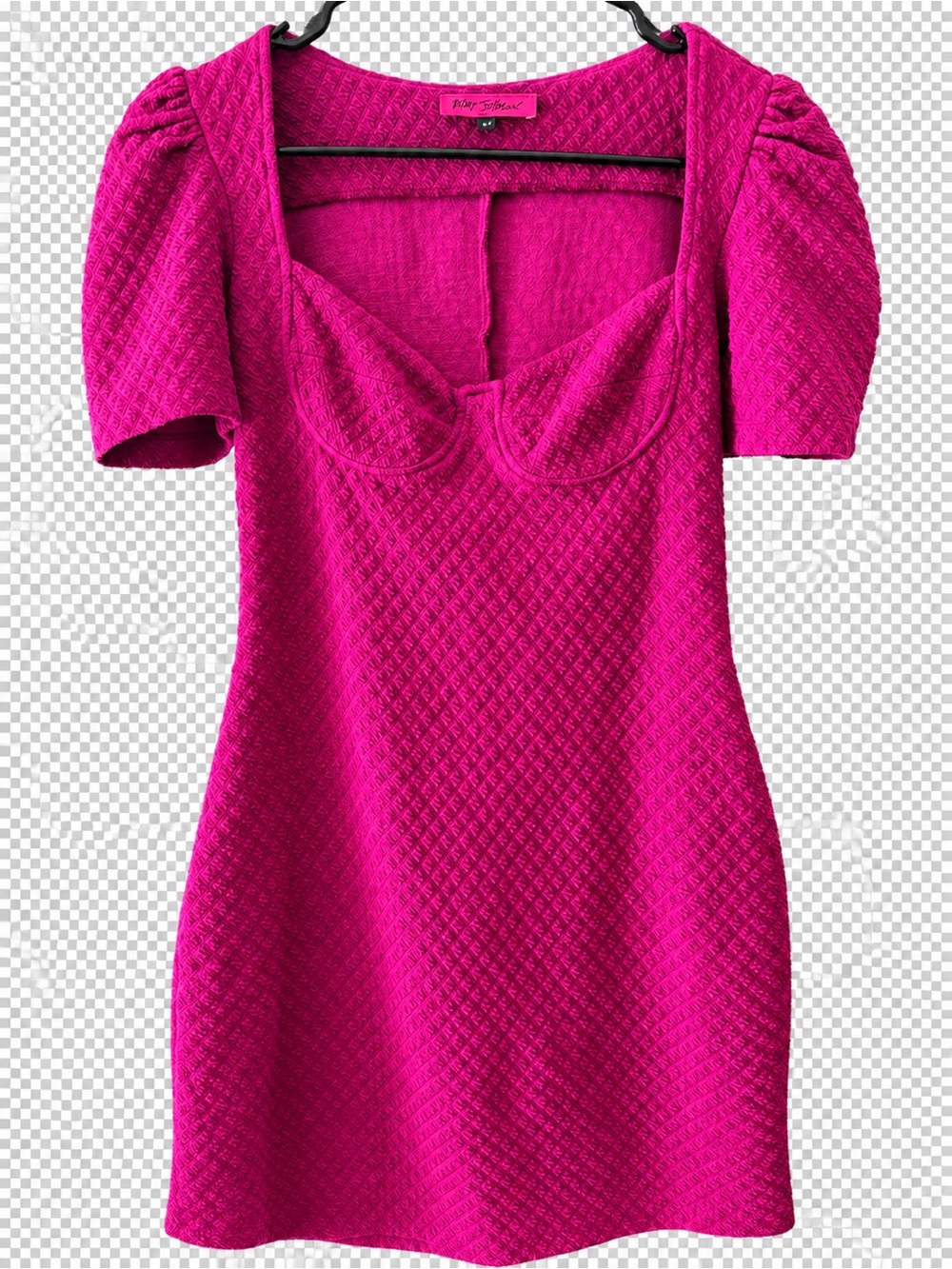 Betsey Johnson Fuchsia Textured Sweetheart Mini Dress